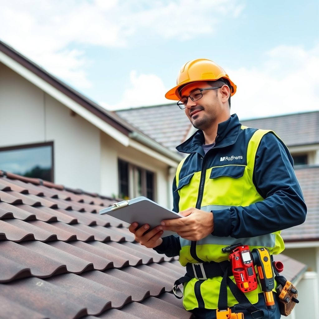 Roof repair service in action