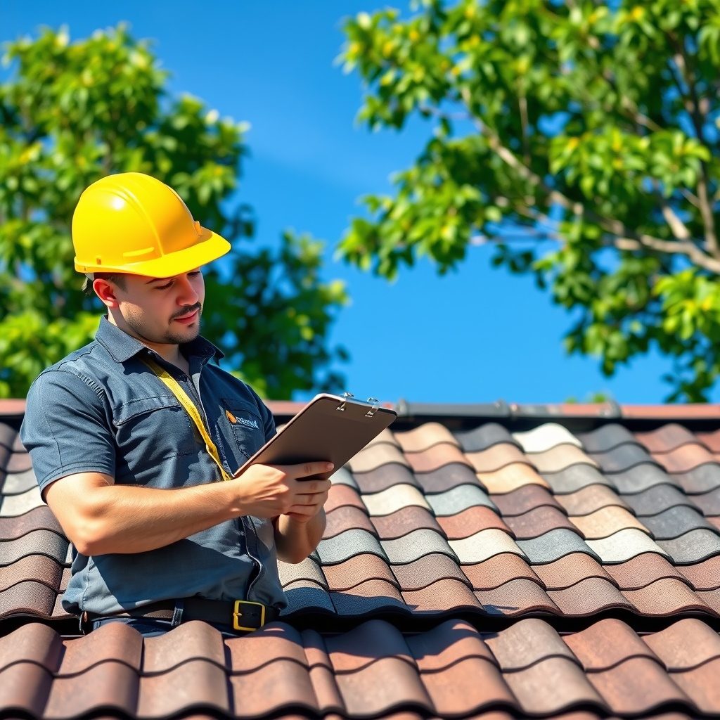 Roofing materials displayed for inspection